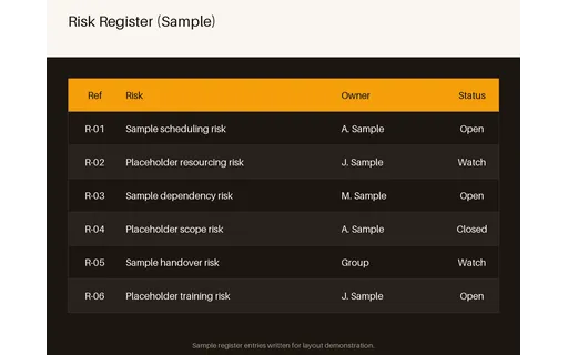 Risk Register Slide template preview