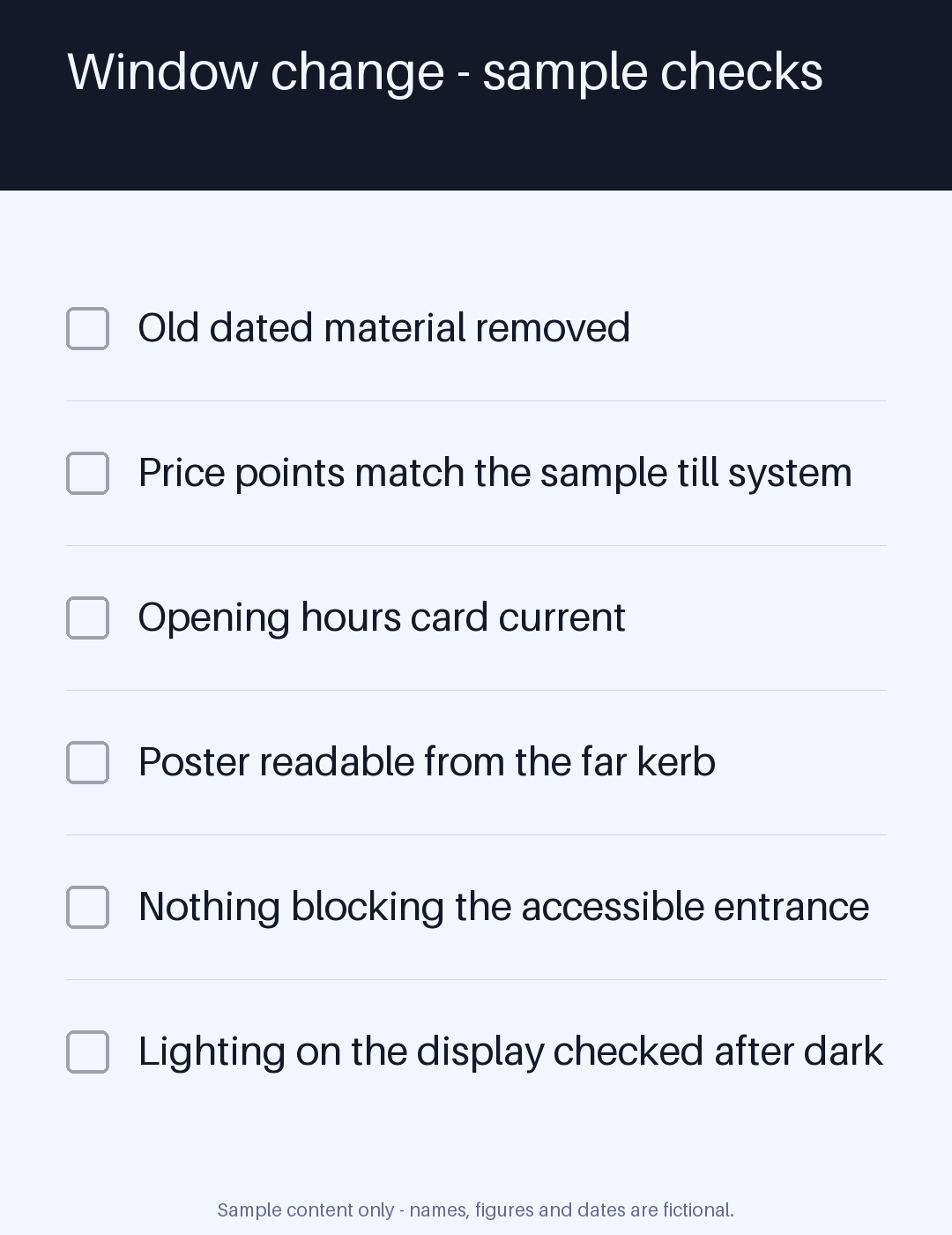 Shop Window Checklist canonical preview