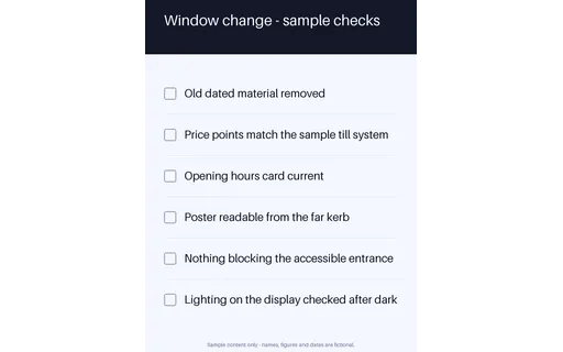 Shop Window Checklist template preview