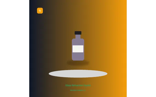 Glass Refraction Studio visual template preview with fictional Meridian sample product