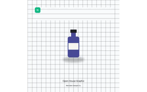 Open House Graphic visual template preview with fictional Meridian sample product
