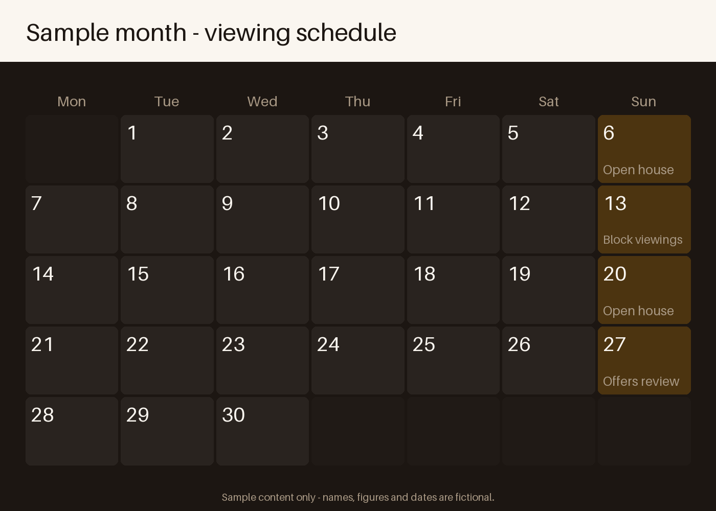 Viewing Day Calendar canonical preview