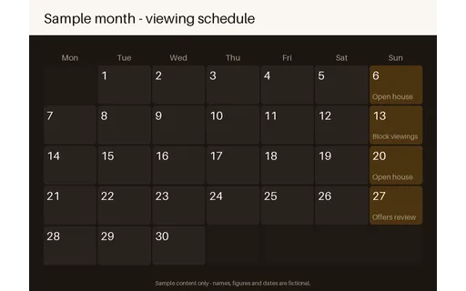 Viewing Day Calendar template preview