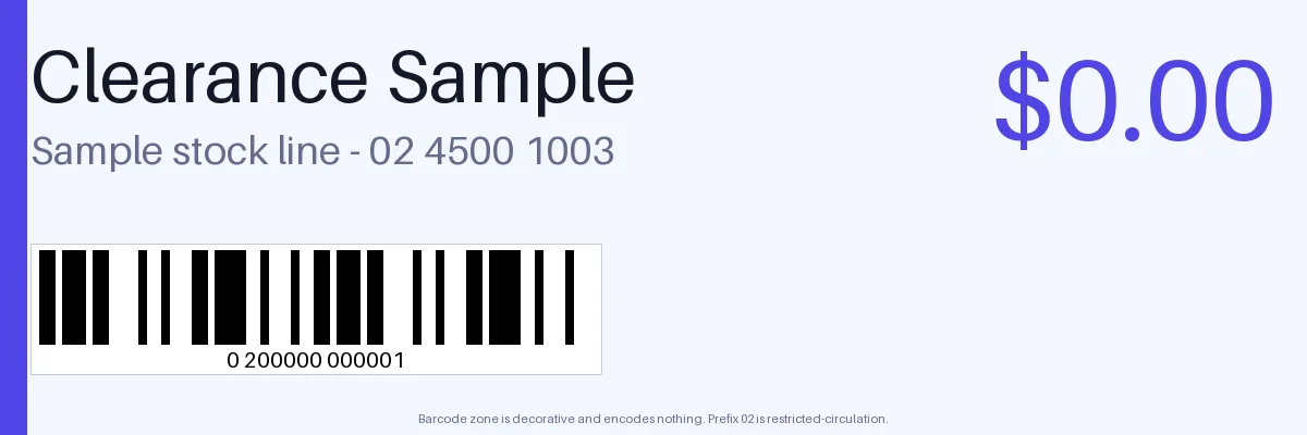 Clearance Label Strip variant 1