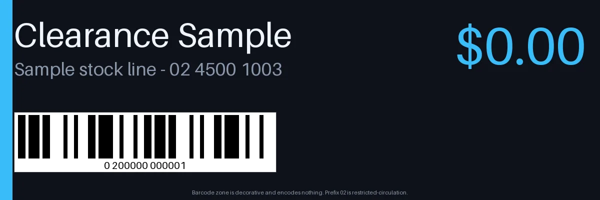 Clearance Label Strip variant 2