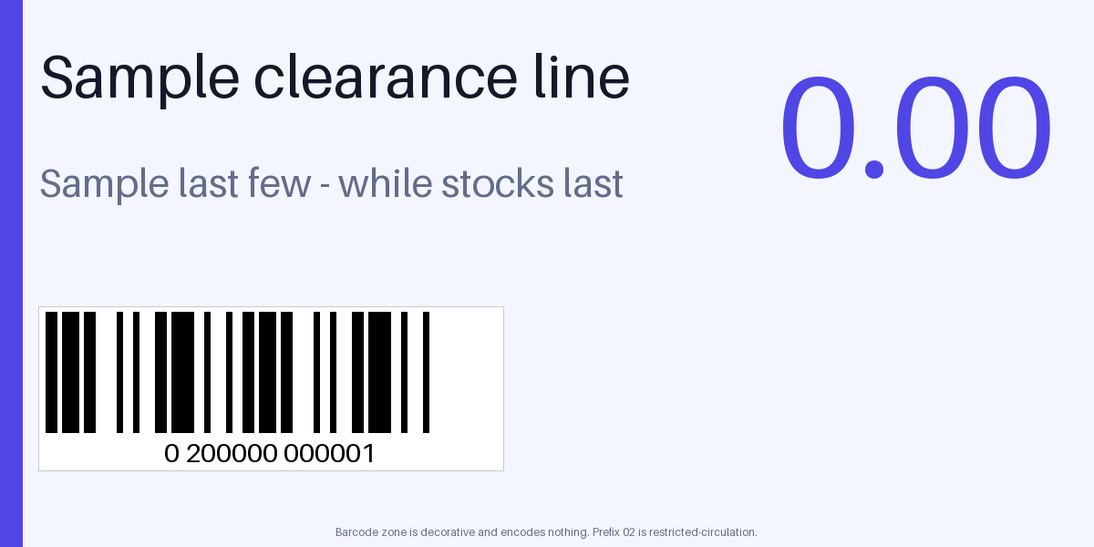 Clearance Shelf Strip canonical preview