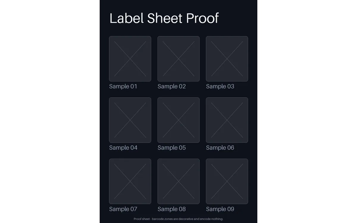 Label Sheet Proof Grid detail preview