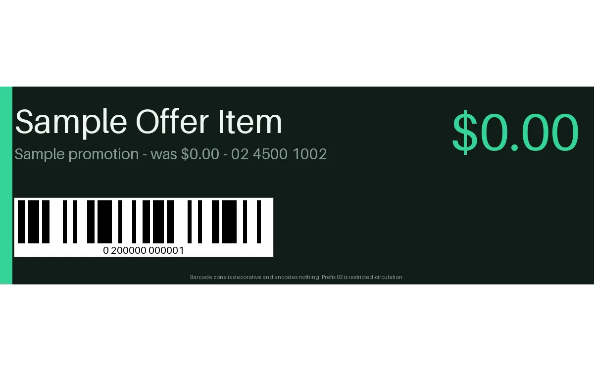 Promotional Price Label detail preview