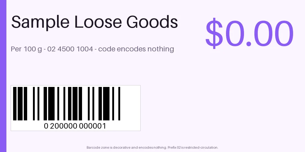 Weighed Goods Label variant 1