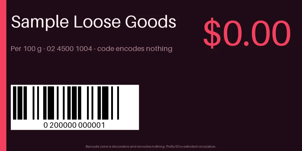 Weighed Goods Label variant 2