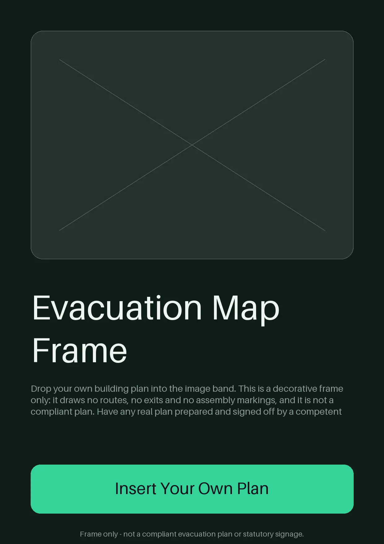 Evacuation Map Frame (Sample Only) variant 1