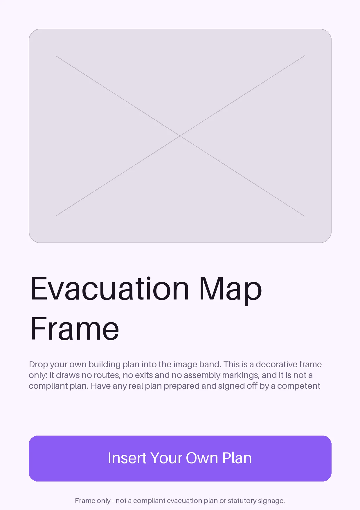 Evacuation Map Frame (Sample Only) variant 2