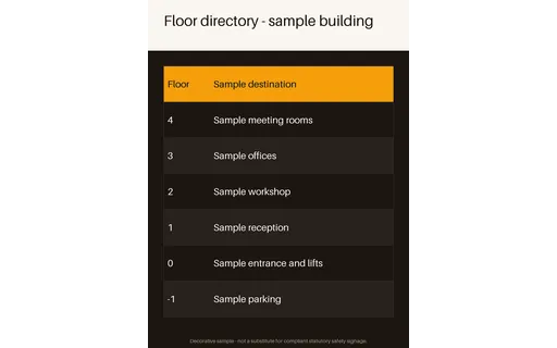 Floor Directory Sheet template preview