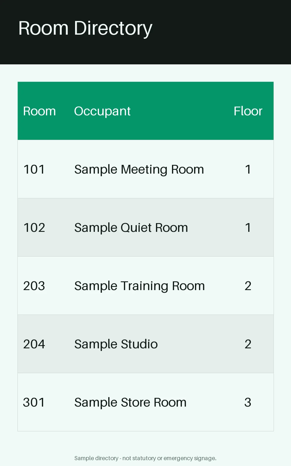 Room Directory Board variant 2