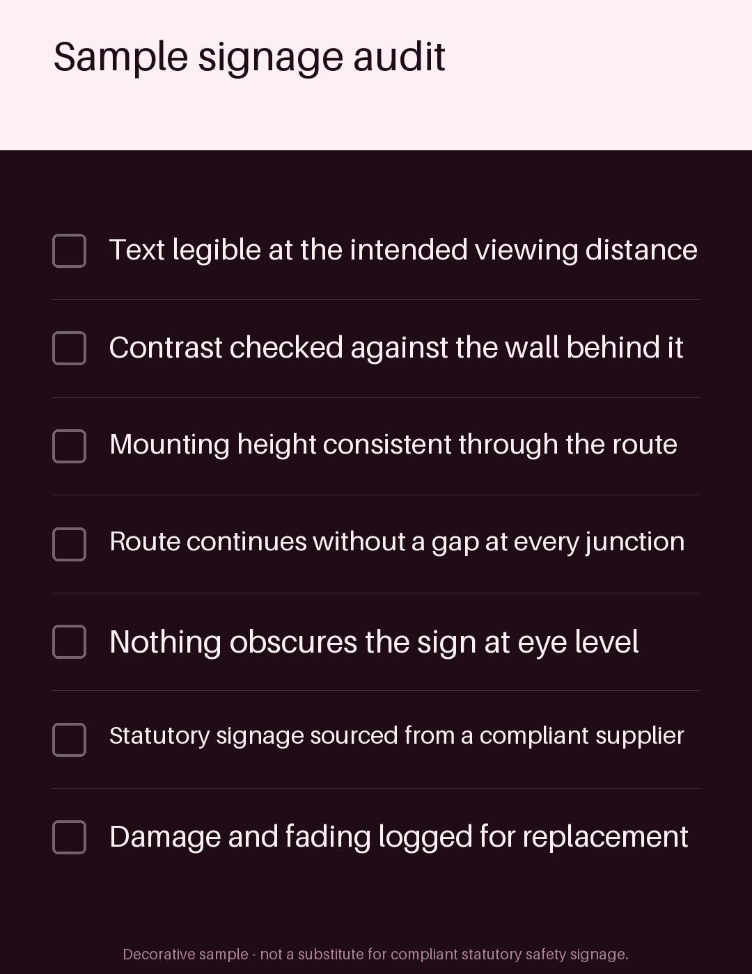Signage Audit Checklist canonical preview