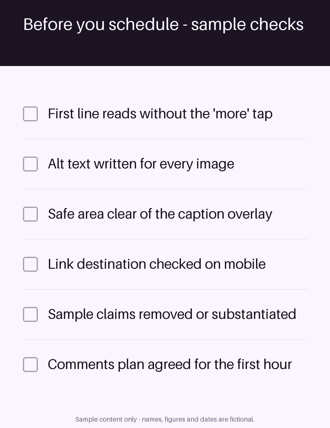 Post Copy Checklist canonical preview