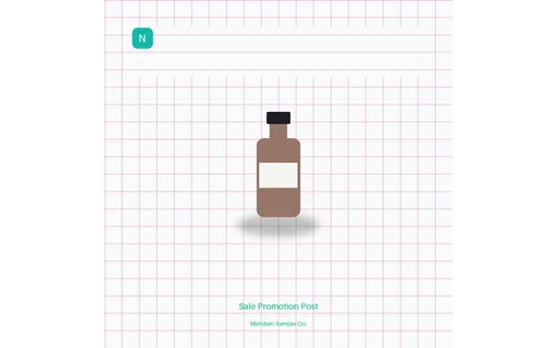 Sale Promotion Post visual template preview with fictional Meridian sample product