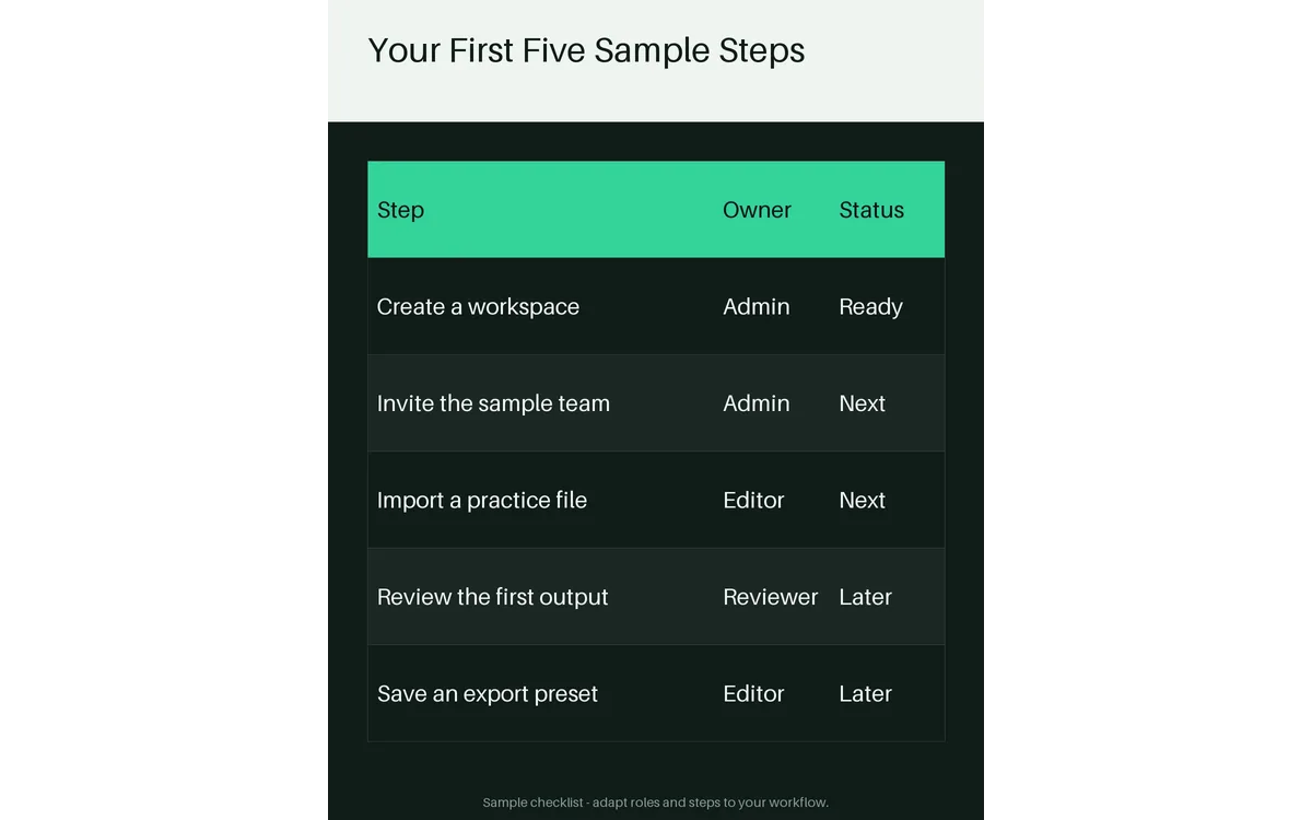 Customer Onboarding Checklist detail preview