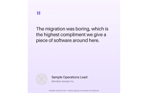Customer Quote Panel — quote-card layout, sample content only