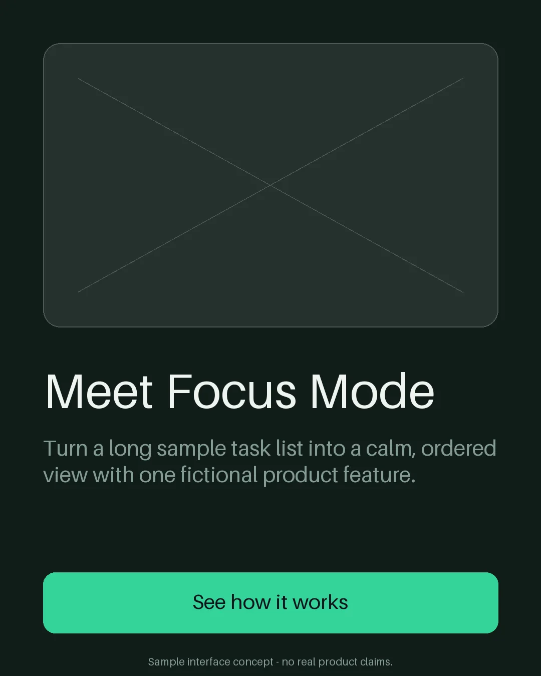 Feature Announcement Focus Mode variant 1