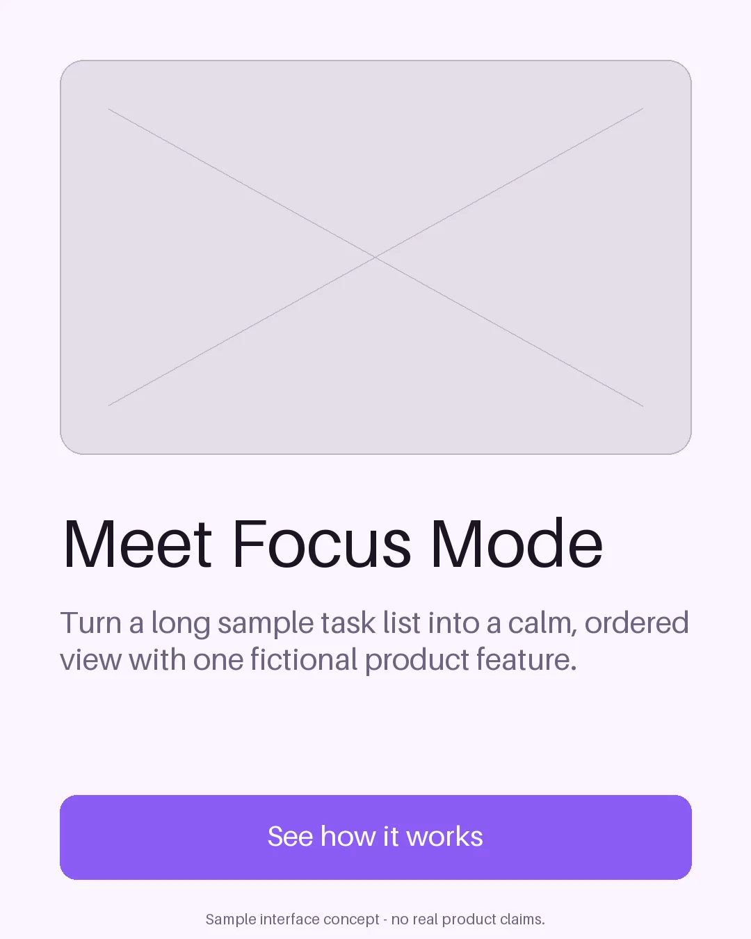 Feature Announcement Focus Mode variant 2