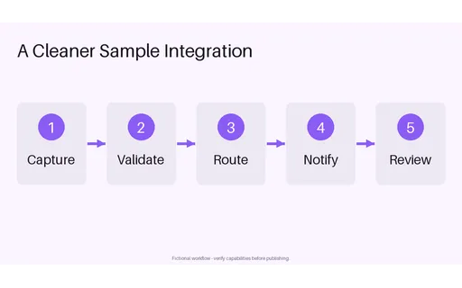 Integration Spotlight Workflow — flow-diagram layout, sample content only