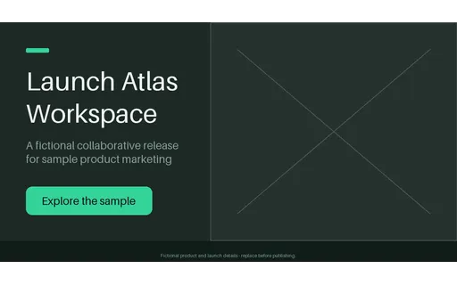 Product Launch Command Center — hero-split layout, sample content only