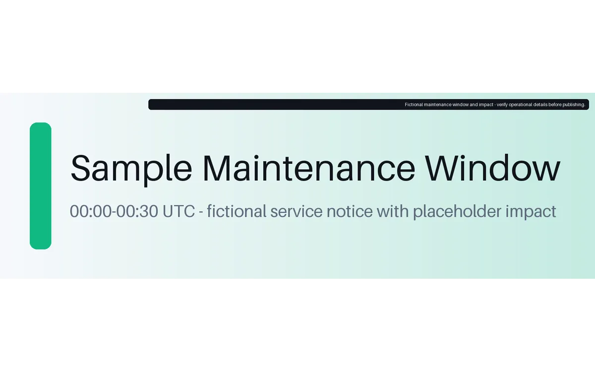 Scheduled Maintenance Notice detail preview