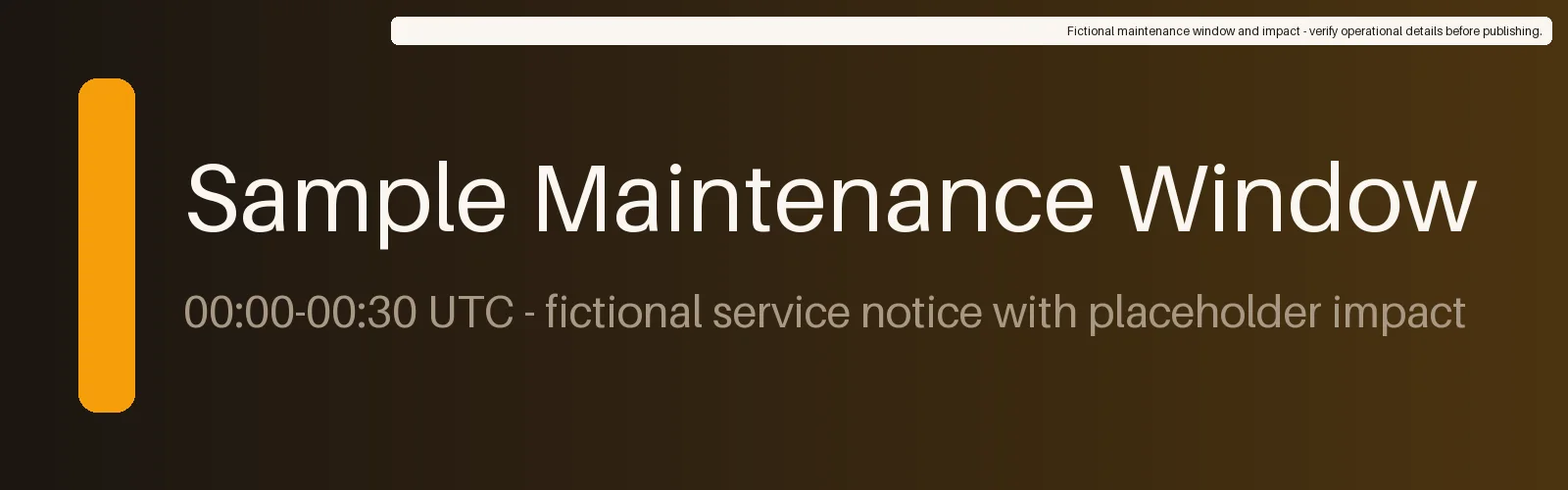 Scheduled Maintenance Notice variant 1