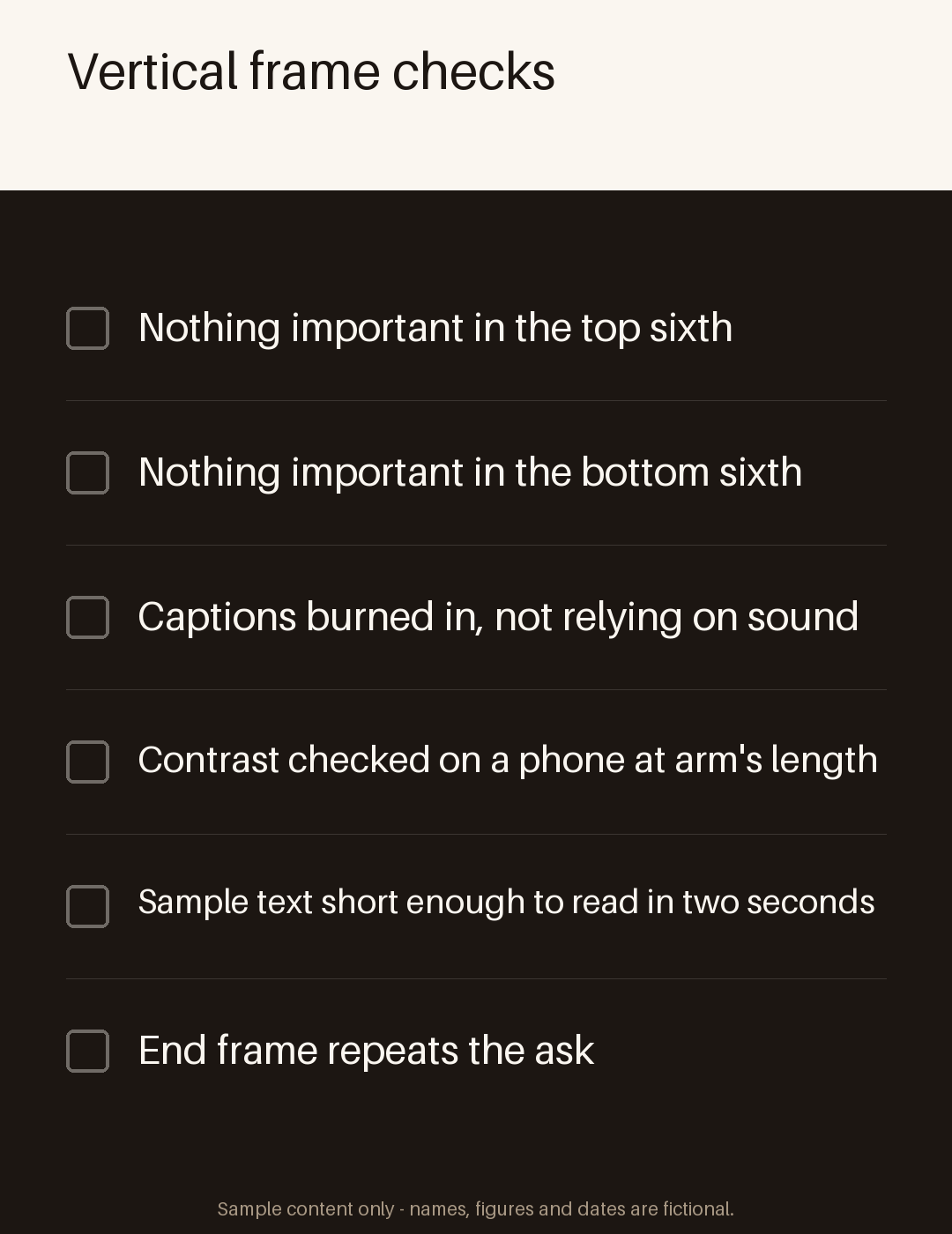 Vertical Safe Area Checklist canonical preview