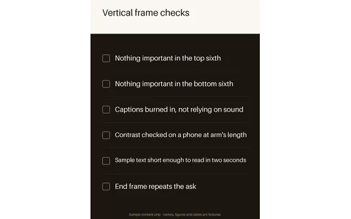 Vertical Safe Area Checklist template preview