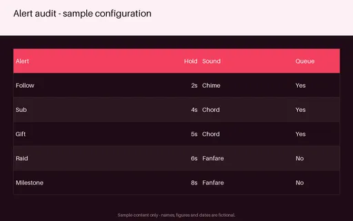 Alert Audit Sheet template preview