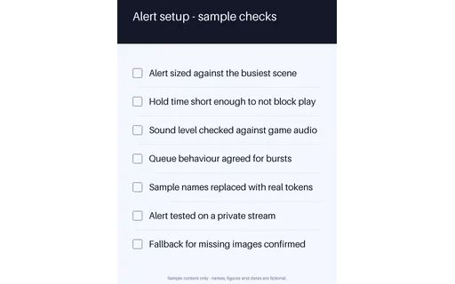 Alert Setup Checklist template preview