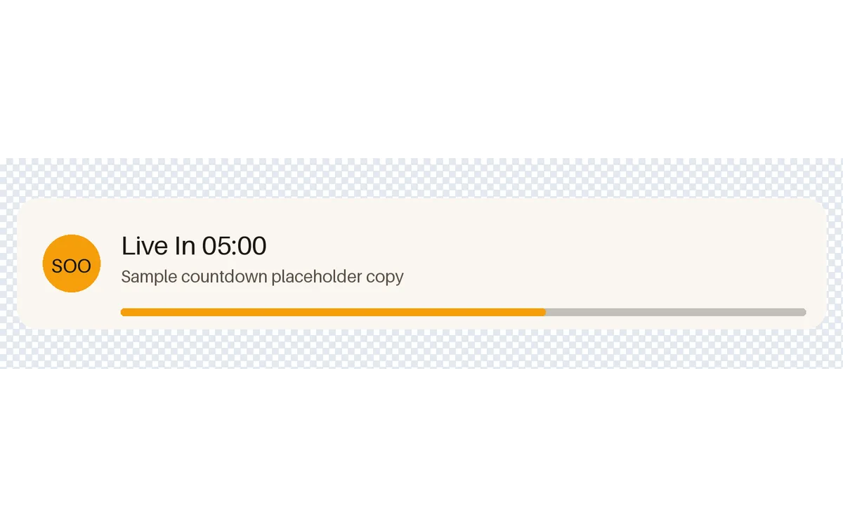 Countdown To Live Card detail preview