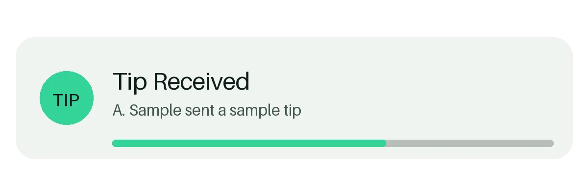 Tip Received Alert Card variant 2