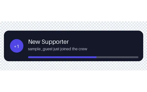 New Supporter Alert Card template preview