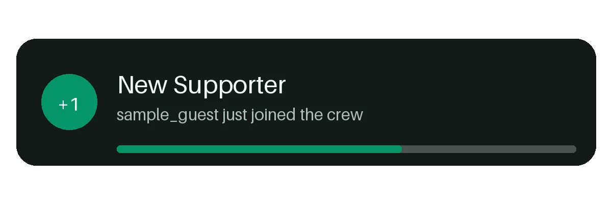 New Supporter Alert Card variant 2