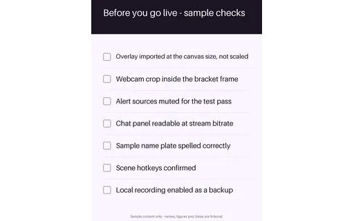 Overlay Setup Checklist template preview