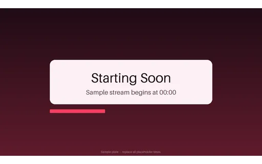 Starting Soon Panel Plate template preview