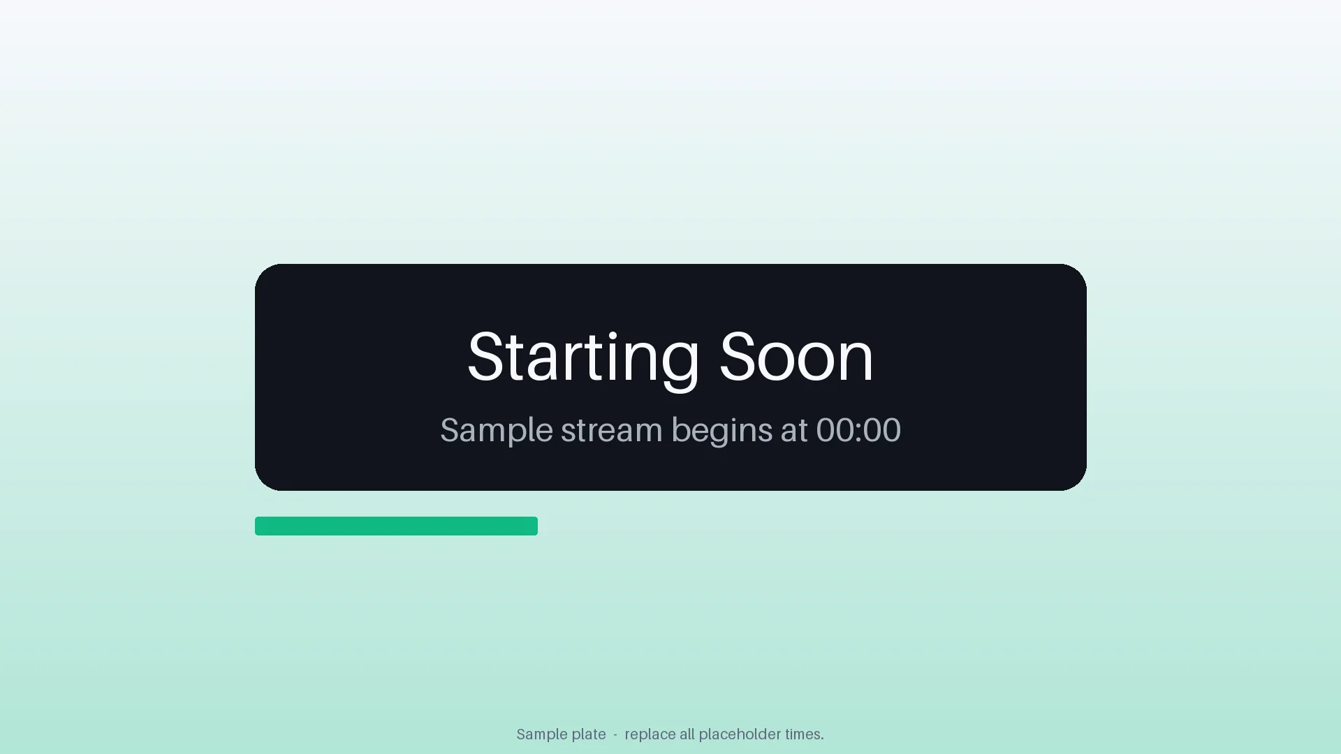 Starting Soon Panel Plate variant 1