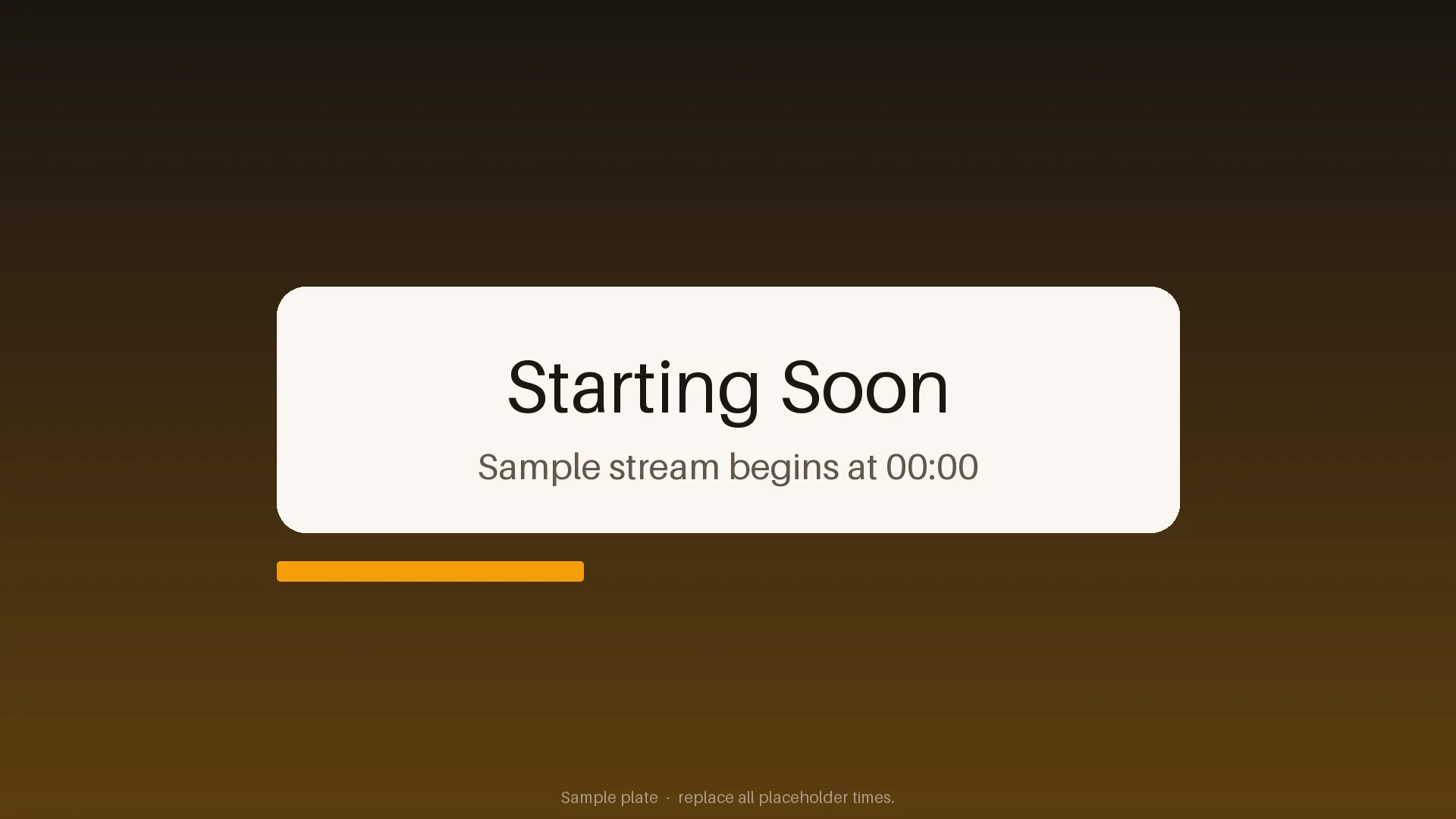 Starting Soon Panel Plate variant 2