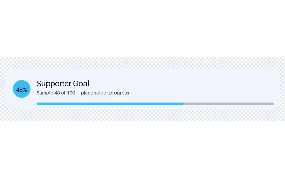Supporter Goal Progress Bar detail preview