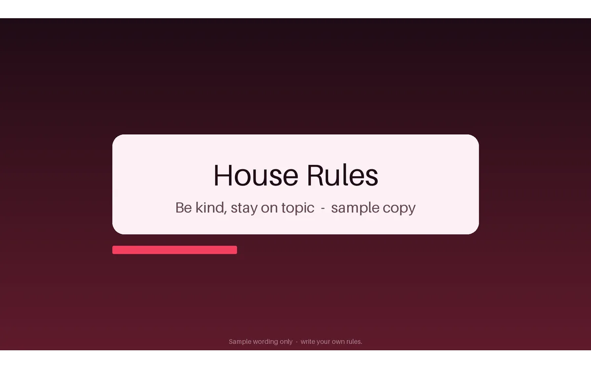 Community House Rules Plate detail preview
