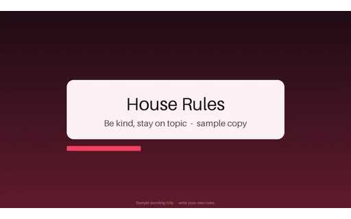 Community House Rules Plate template preview