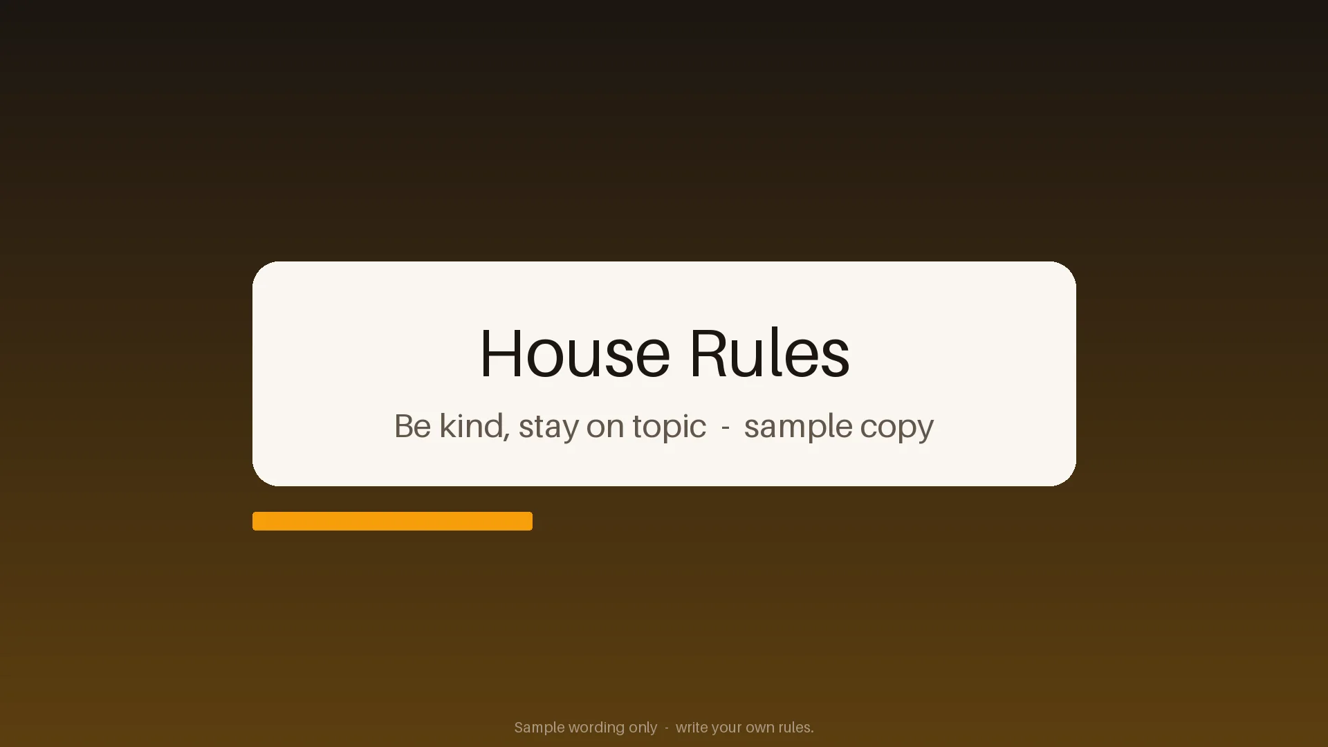 Community House Rules Plate variant 2