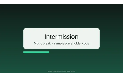 Intermission Break Plate template preview