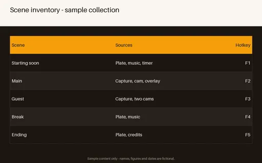 Scene Inventory Sheet template preview