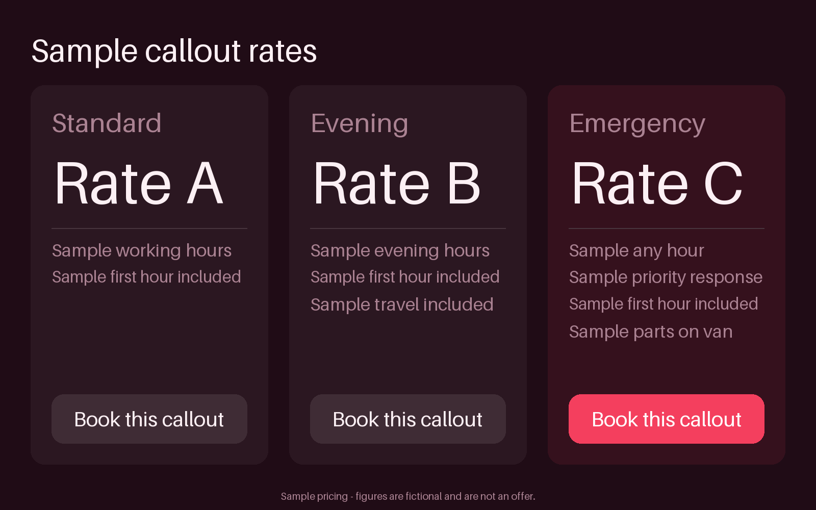 Callout Rate Tiers canonical preview