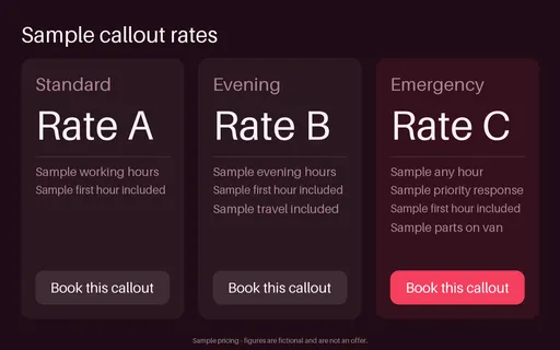 Callout Rate Tiers template preview
