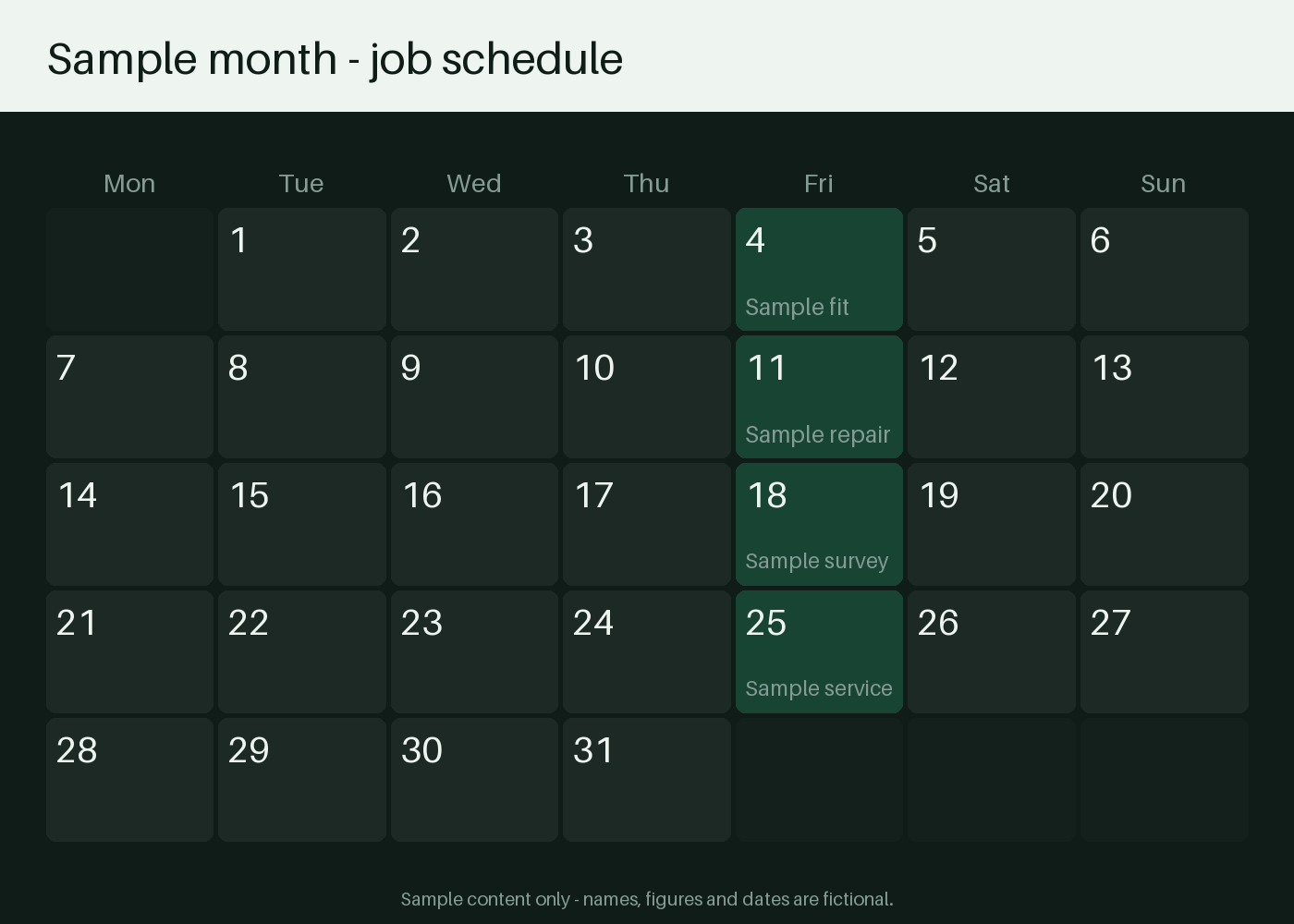 Job Schedule Calendar canonical preview